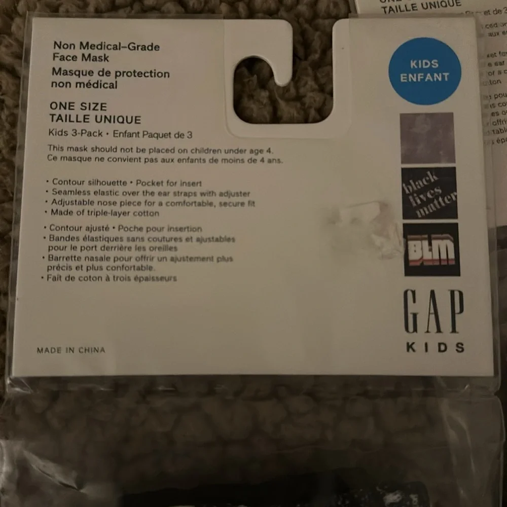 New face masks kids blm Black Lives Matter plaid